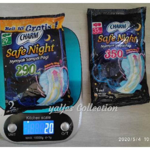 Pembalut wanita 10 pads wings charm safe night cham 29 cm 290 mm 35 cm 350 mm sachet renceng carm