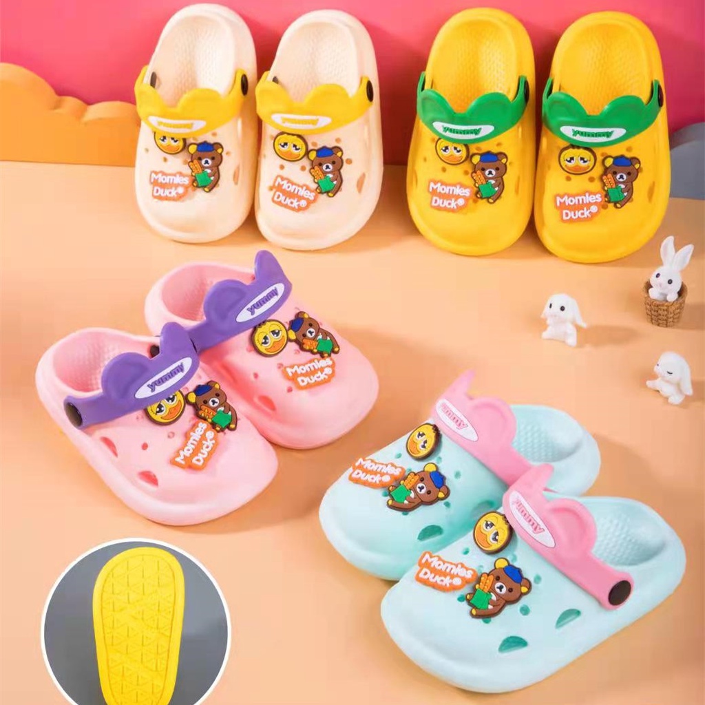 KK1 NEW Sandal eva slop anak motif kelinci wortel