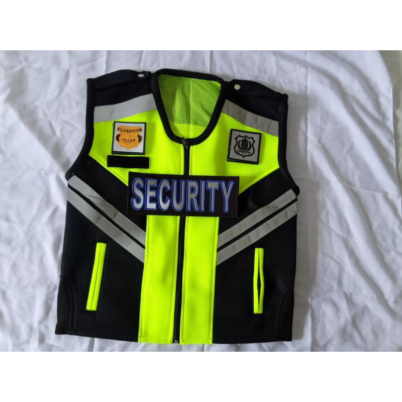 rompi polisi security dan lain² bahan duble mesh