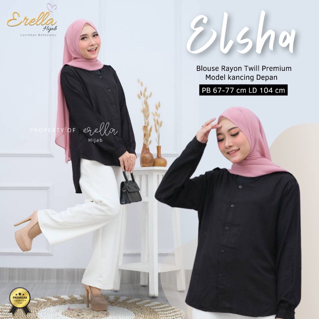 Atasan Blus Wanita Rayon Twill Premium || Elsha by Erella