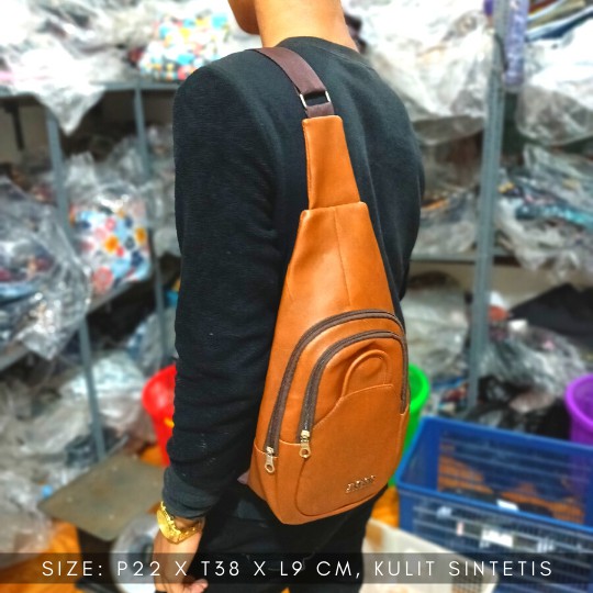 1 KG = 4 PCS Tas Cowo Lokal Semarang Murah Casual Male Selempang Dada Kulit Buatan Buat Pria Sejati