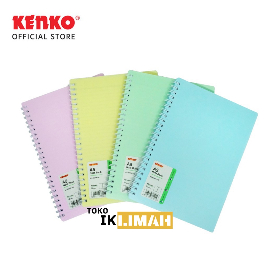 

Note Book Spiral KENKO A5-RNPP-OC Basic Color / Buku Tulis Catatan Ring Warna Pastel / Notebook