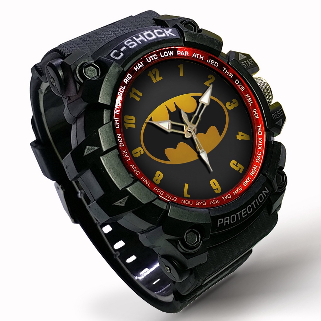 (BEST QUALITY) JAM BATMAN OUTDOOR FULL BLACK