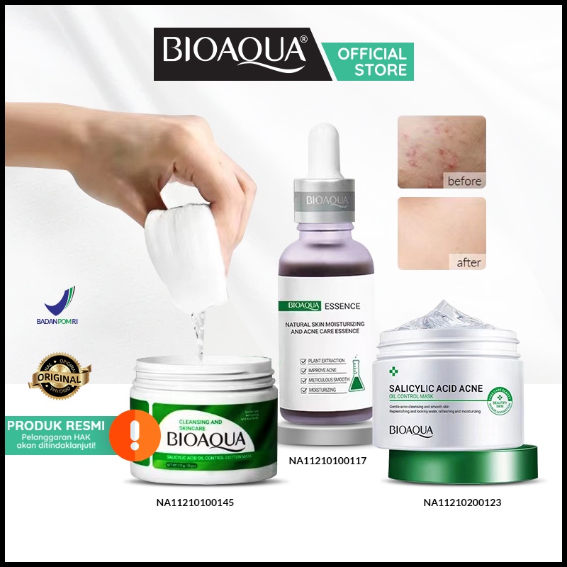 BIOAQUA Natural Skin Moisturizing And Acne Care Kit Contains Acne Essence 30ml + Salicylic