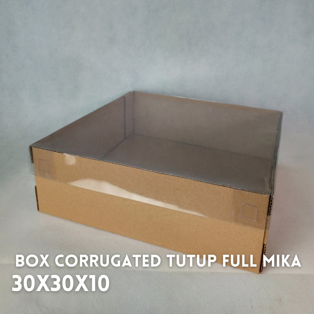 

(20PCS) DUS PUDING, KOTAK HAMPERS, KEMASAN TUTUP FULL MIKA 30X30X10