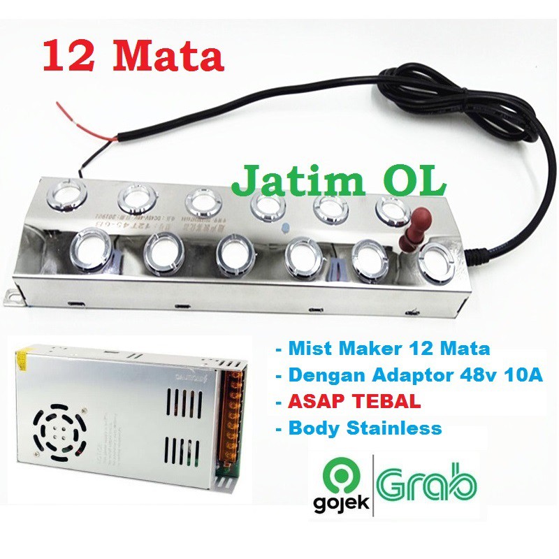 Mist Maker 12 Mata Asap Tebal Walet dengan Adaptor