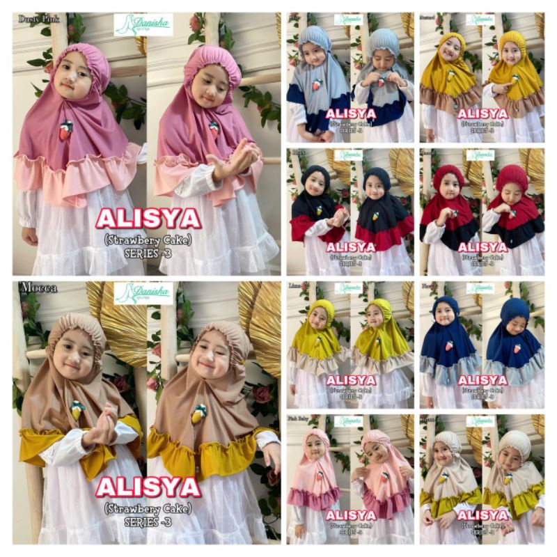 PROMO MANTUL SALE! Alisya Strawberry Cake Jilbab Anak Ori Danisha Hijab