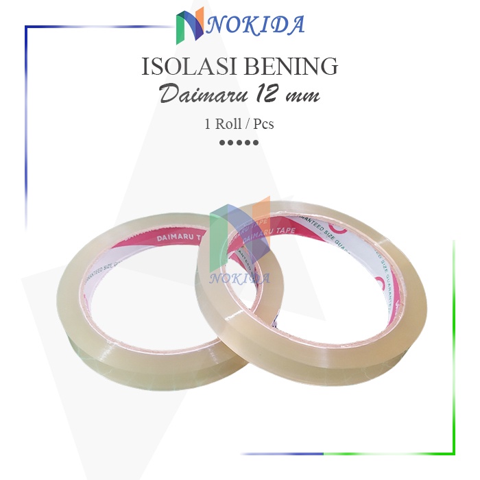 

Nokida Isolasi Daimaru Bening 12 mm / Selotip Lakban Besar Clear