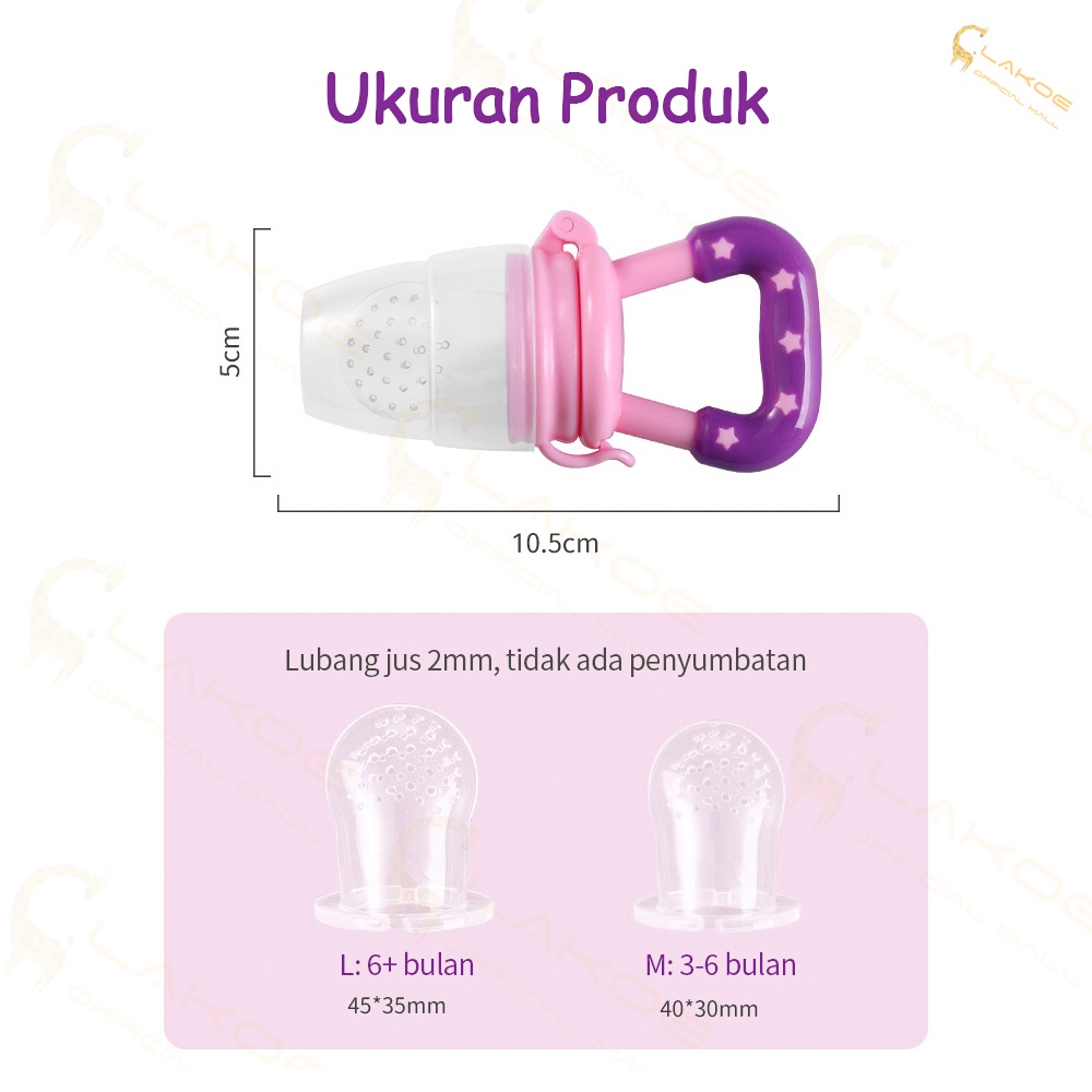 LAKOEOFFICIALMALL Dot Buah Bayi Bahan silikon empeng buah bayi-4