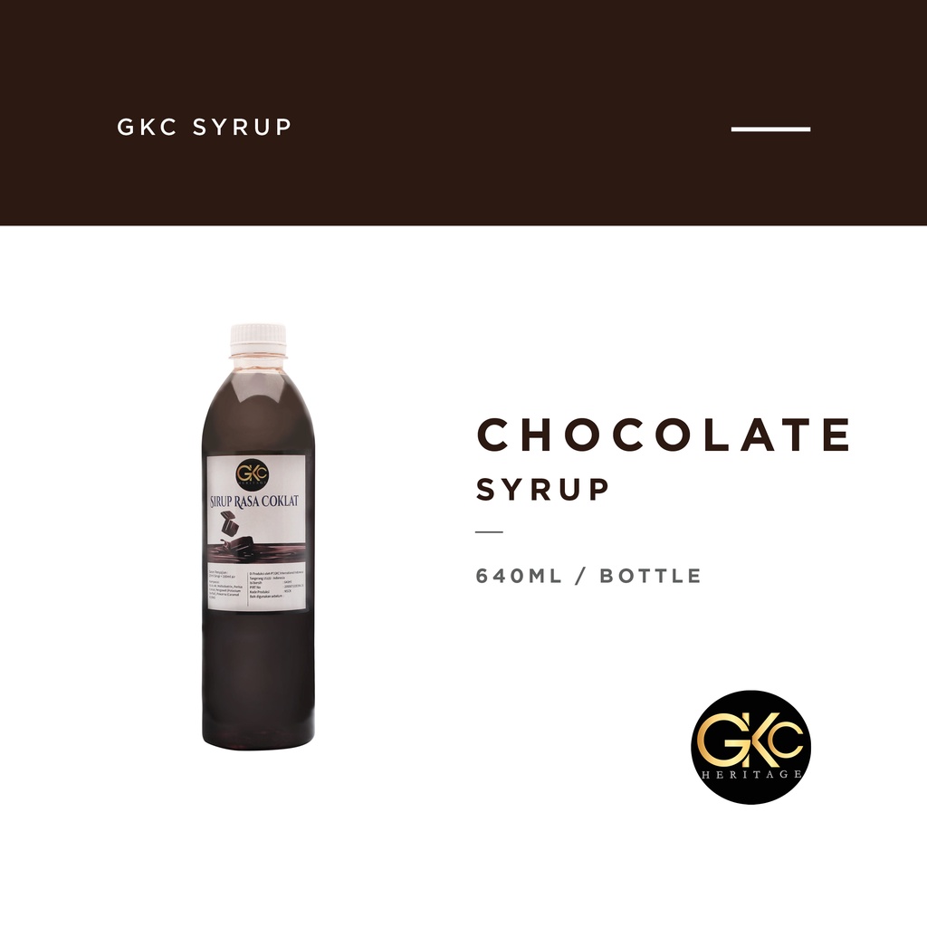 

GKC Heritage Sirup Cair Konsentrat Minuman Coklat - HALAL - 640 mL - Chocolate Syrup