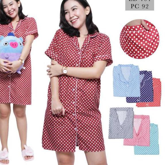 BJ-Piyama Daster Motif Polkadot dan Spolka