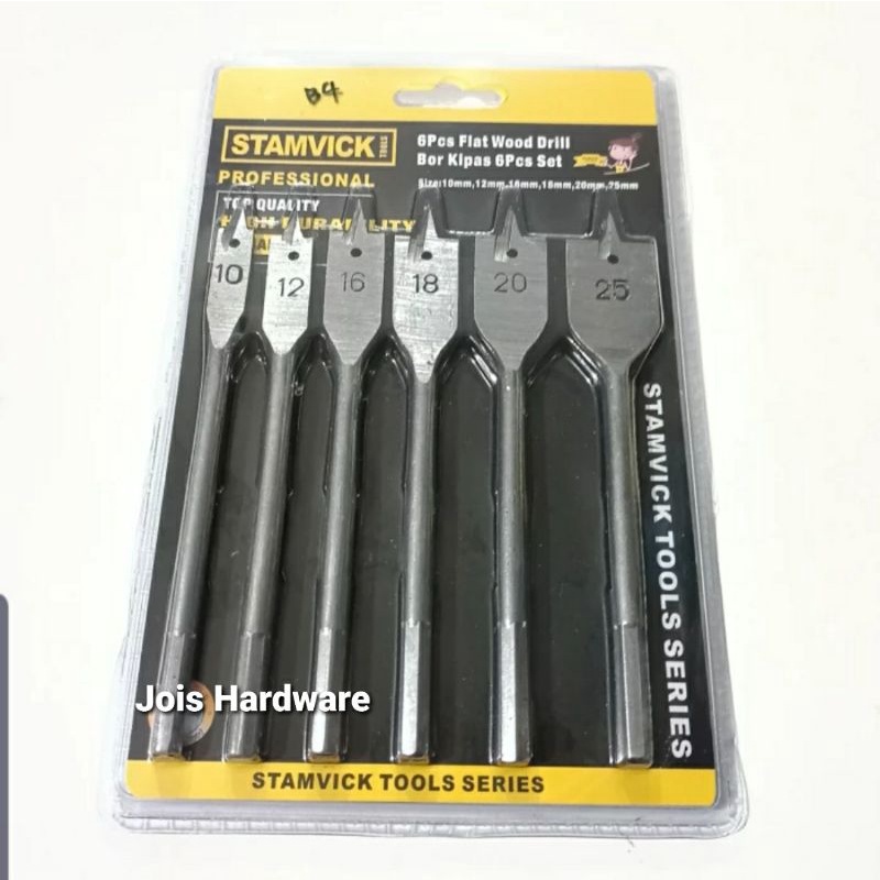 Mata Bor Kayu Kipas Stamvick 6 pcs - Mata Bor Kayu Kipas Set Stamvick