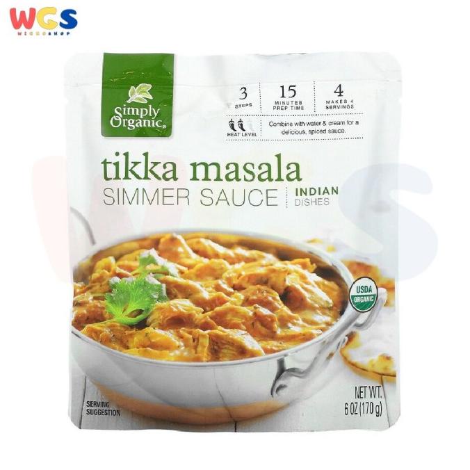 

Simply Organic Tikka Masala Simmer Sauce India Dishes 6oz 170g