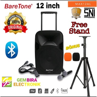 Speaker aktif portable baretone 12 inch Bluetooth Original max12al full bonus