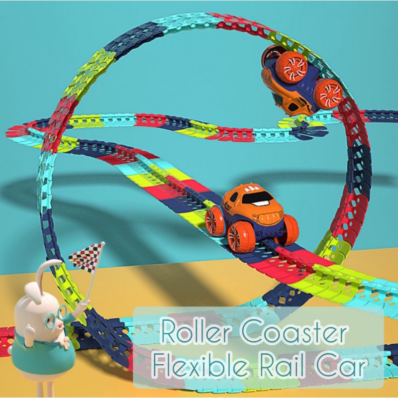 Keender.kids - Mainan track mobil (Roller Coaster Flexible Rail Car)