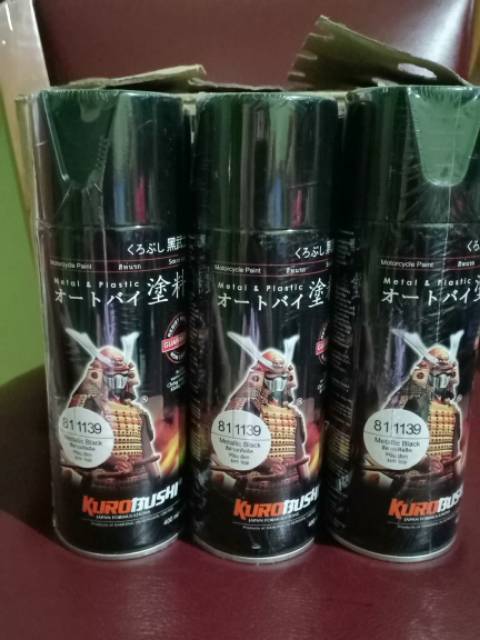 Cat Semprot Pilox Pilok Samurai Paint Kurobushi -  1139 Metallic Black / Hitam Metalik