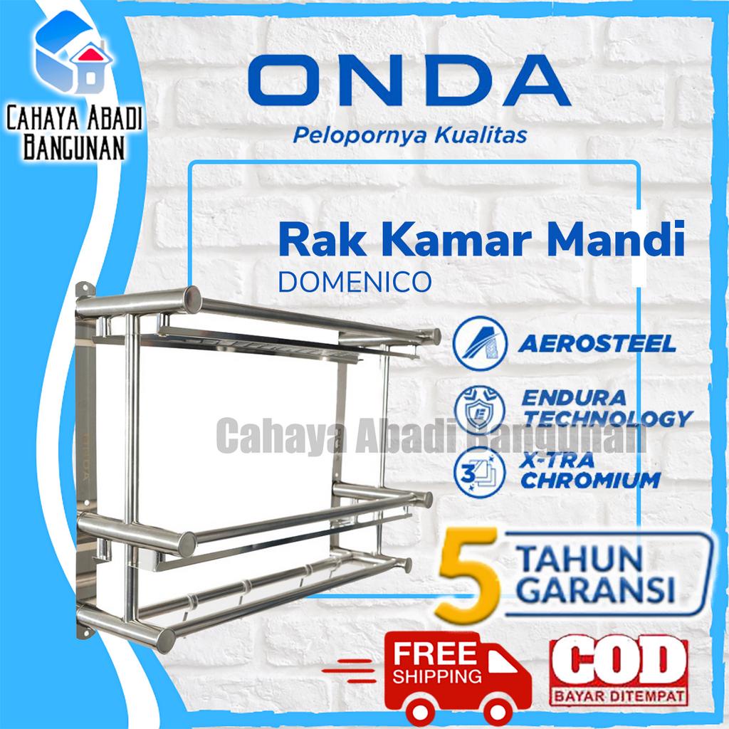 Rak Kamar Mandi Dinding Stainless Steel Tempel Gantung ONDA Domenico