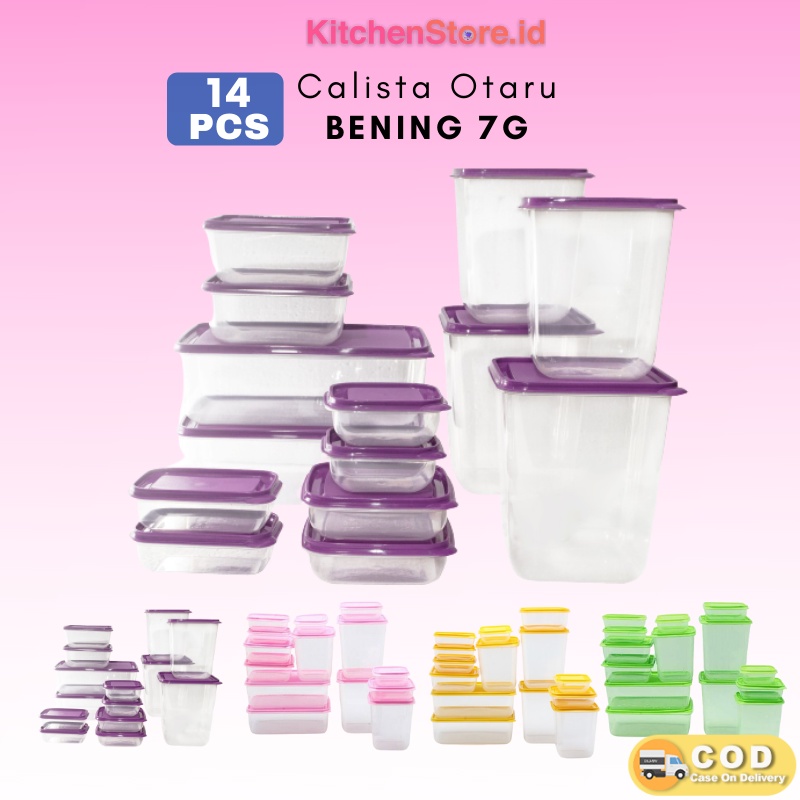 FOOD KONTAINER BENING CALISTA OTARU SEALWARE 14 PCS TOPLES KULKAS SET TEMPAT BUMBU DAPUR FOOD CONTAINER WADAH PENYIMPANAN MAKANAN SET WADAH TOPLES KULKAS TOPLES FREZEER