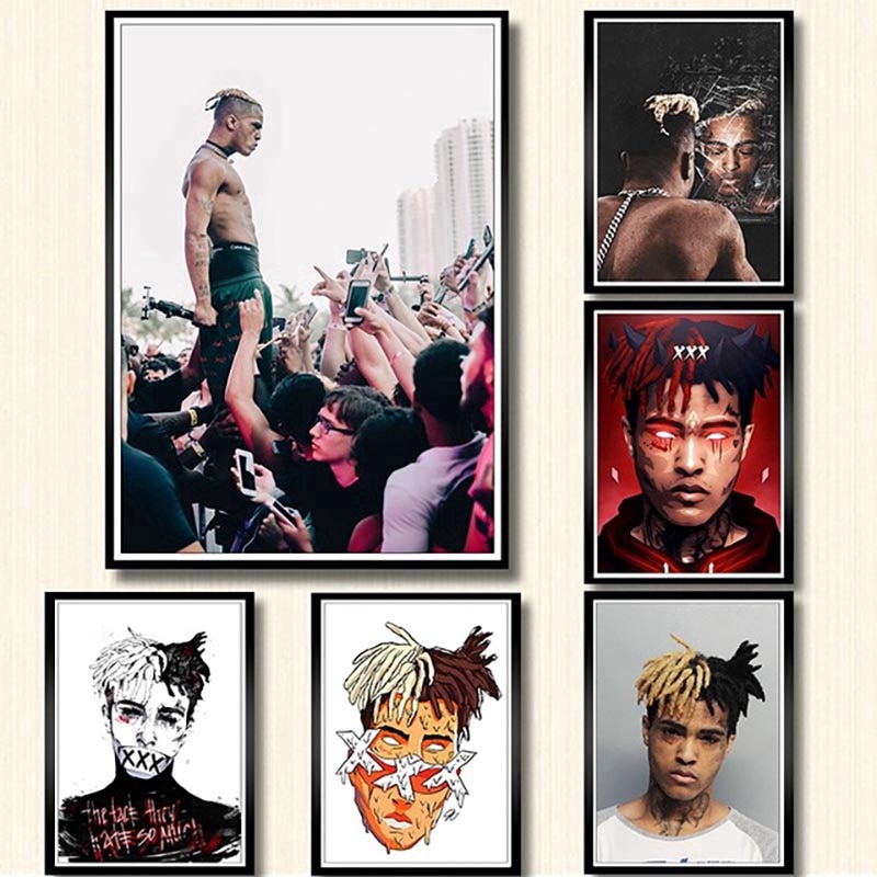 Modular Home Decor Wall Art Canvas Painting Xxxtentacion Rap Hip Hop Music Star Singer Pictures Prints Nordic Poster Living Room Shopee Indonesia