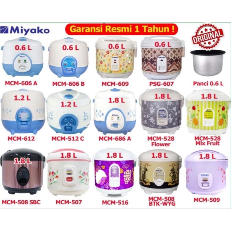 MAGIC COM NASI 1,8 LITER  MIYAKO/ YONGMA/ COSMOS / SHARP / PHILIPS - PENANAK & PENGHANGAT