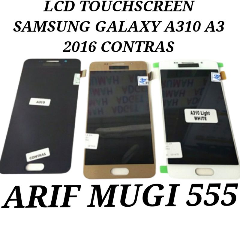 LCD+TOUCHSCREEN SAMSUNG GALAXY A3 2016 A310 CONTRAS FULSET ORIGINAL