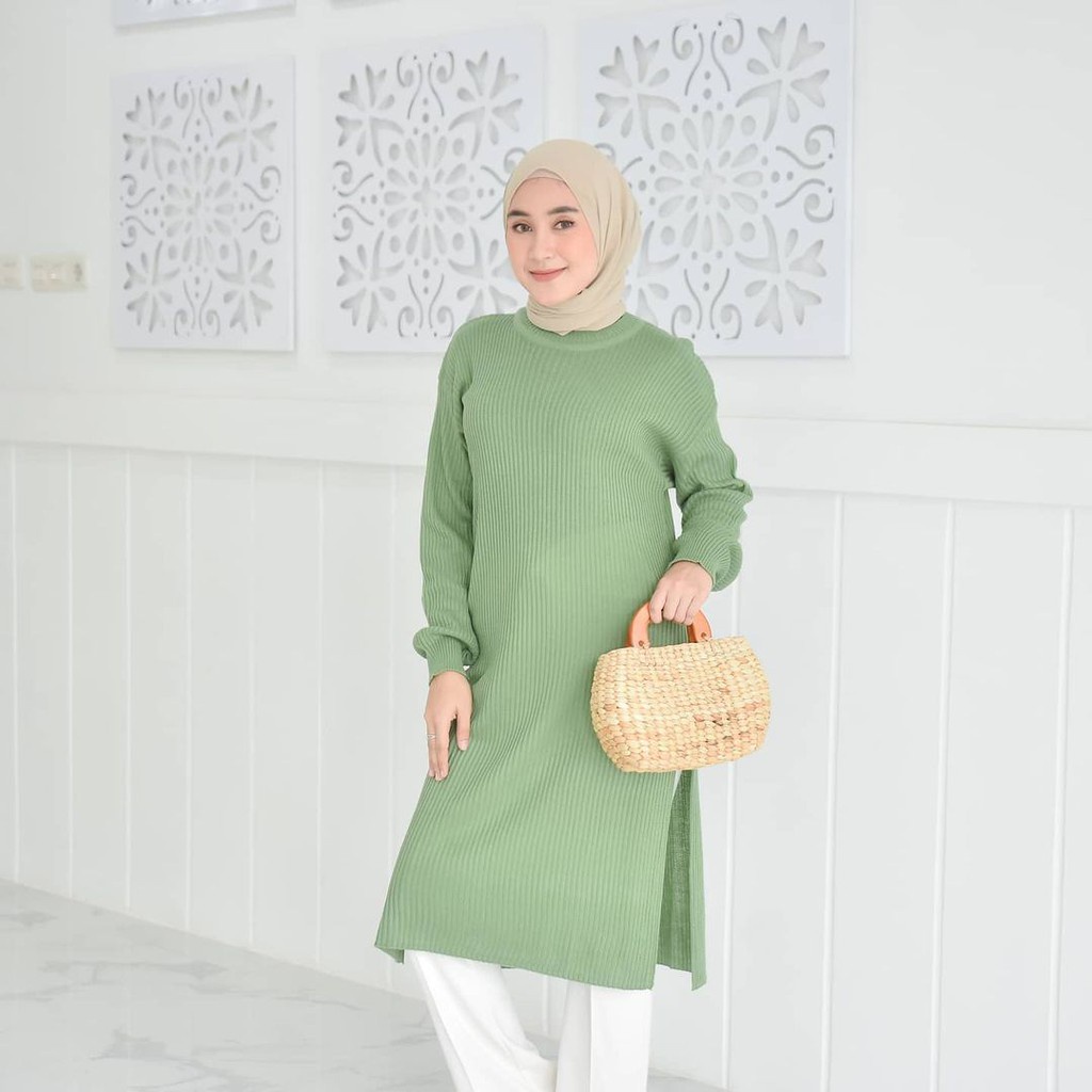 TUNIK RAJUT WANITA || DRESS BOXY RAJUT / KARENINA TUNIK