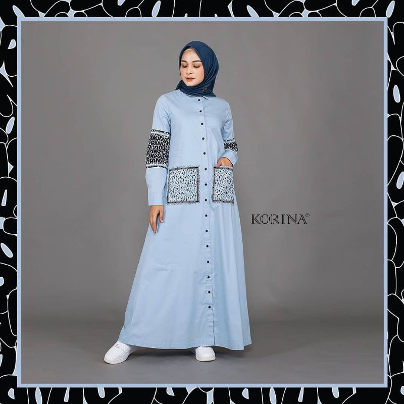 Namira Dress by Korina dress biru cantik kalem