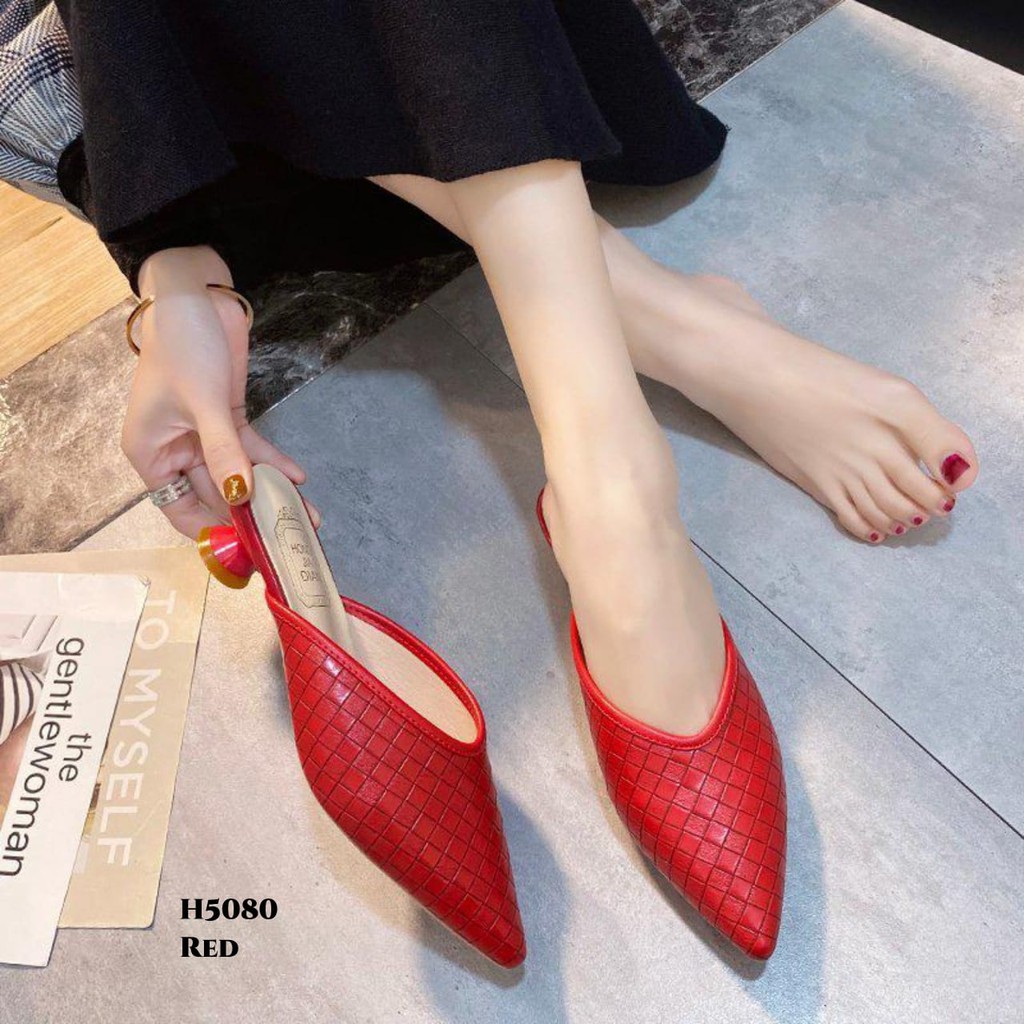 PRF RESTOCK Low Heels Slope Woven Fashion Korea H5080