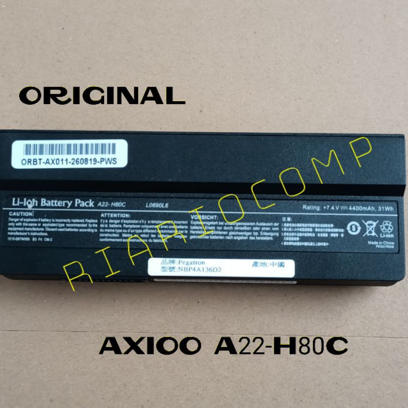 Baterai Battery AXIOO PICO DJH A22-H80C ORIGINAL 6CELL