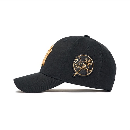 MLB NY Yankees Circle Stamp Ball Cap Black/Gold 100% Original