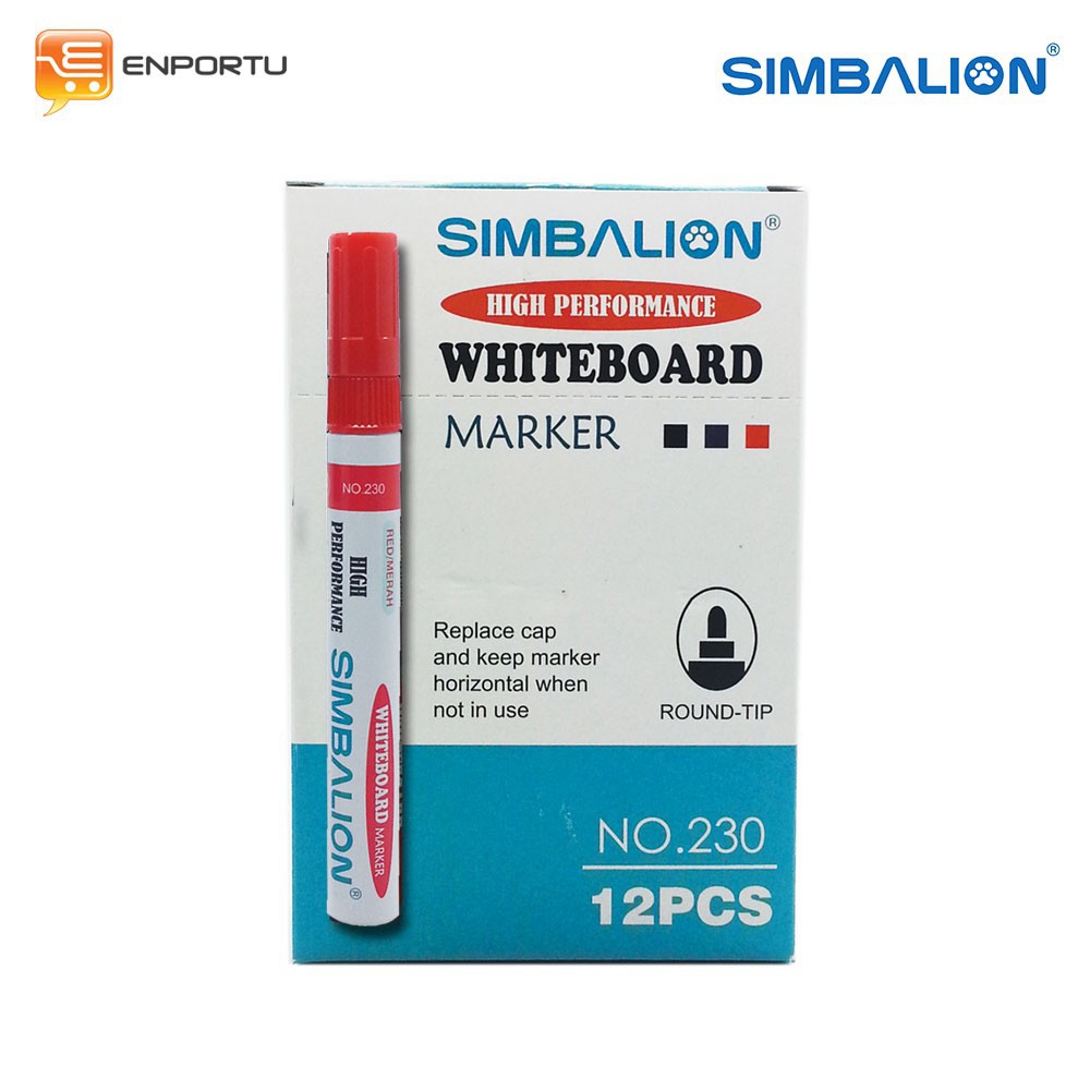

Simbalion Spidol Whiteboard Red - 1 Lusin