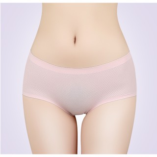  Celana  Dalam Brief Seamless Mid Waist Bahan  Mesh  