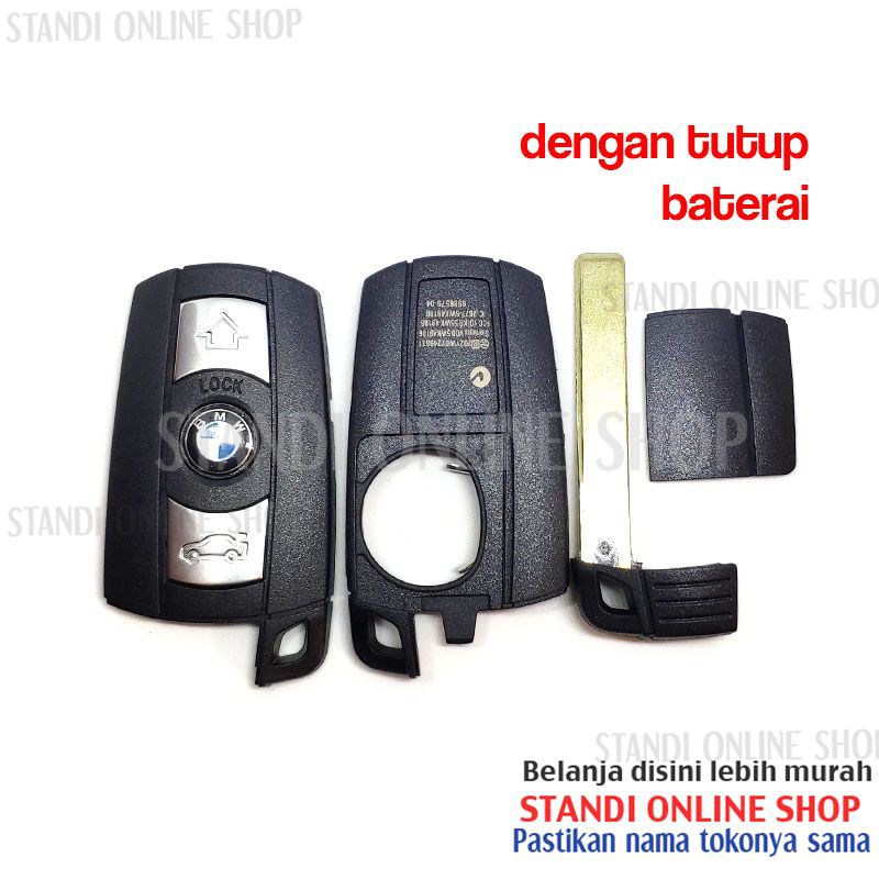 Cassing Remote Smartkey Kunci Casing Keyless BMW E90 E81 E89 E60 Buka Batterai