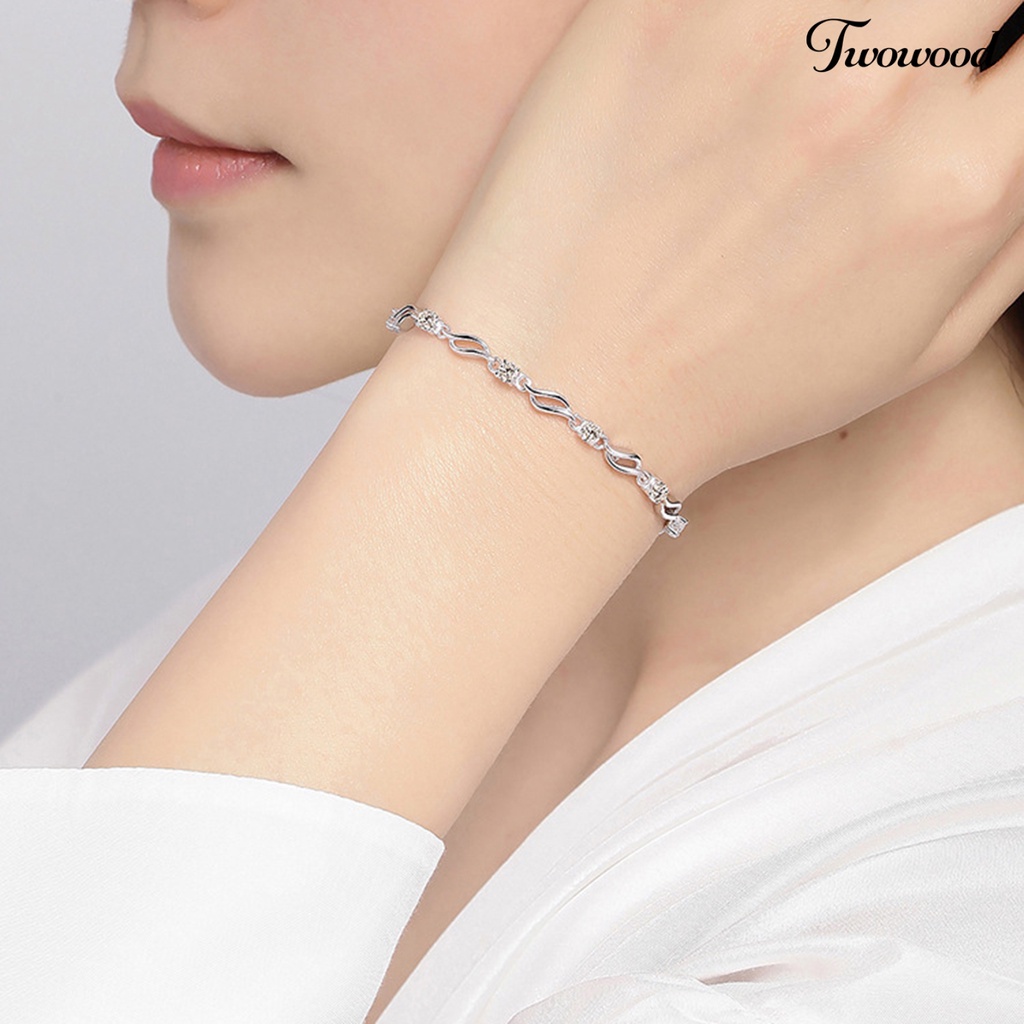 Gelang Rantai Berlian Imitasi Adjustable Untuk Wanita