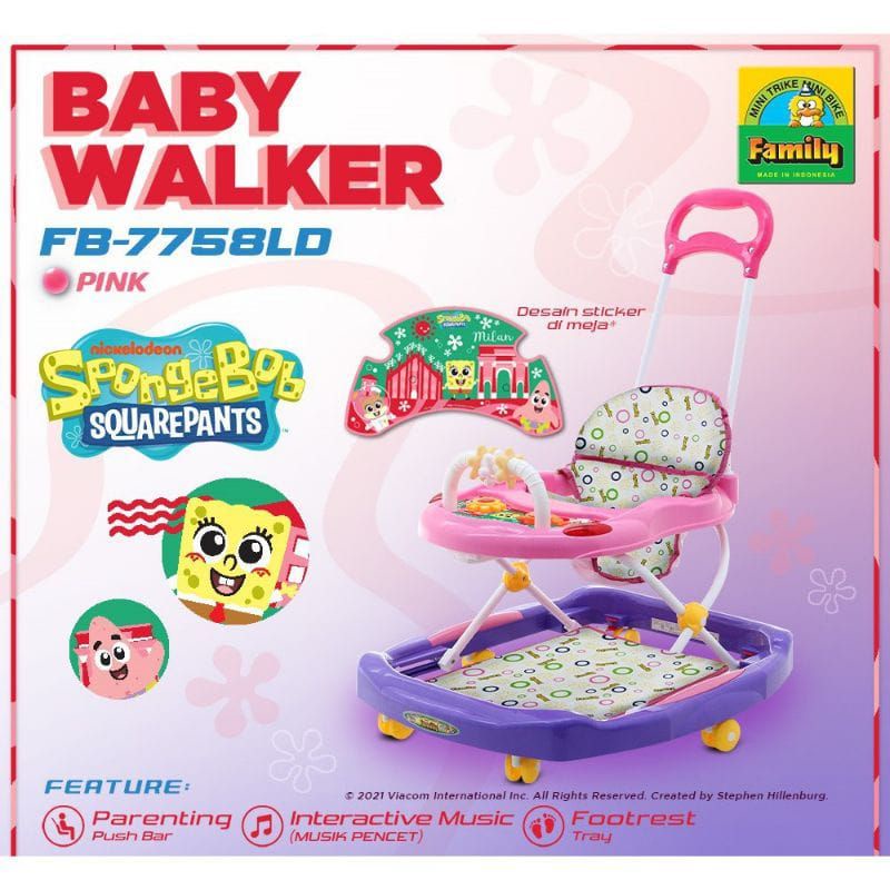 Baby walker Family 7758 Dorongan bayi kereta dorong bayi