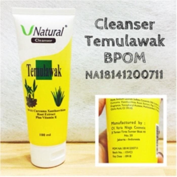 ✨ AKU MURAH ✨Facial Foam / Cleanser Temulawak V Natural Original / BPOM Resmi