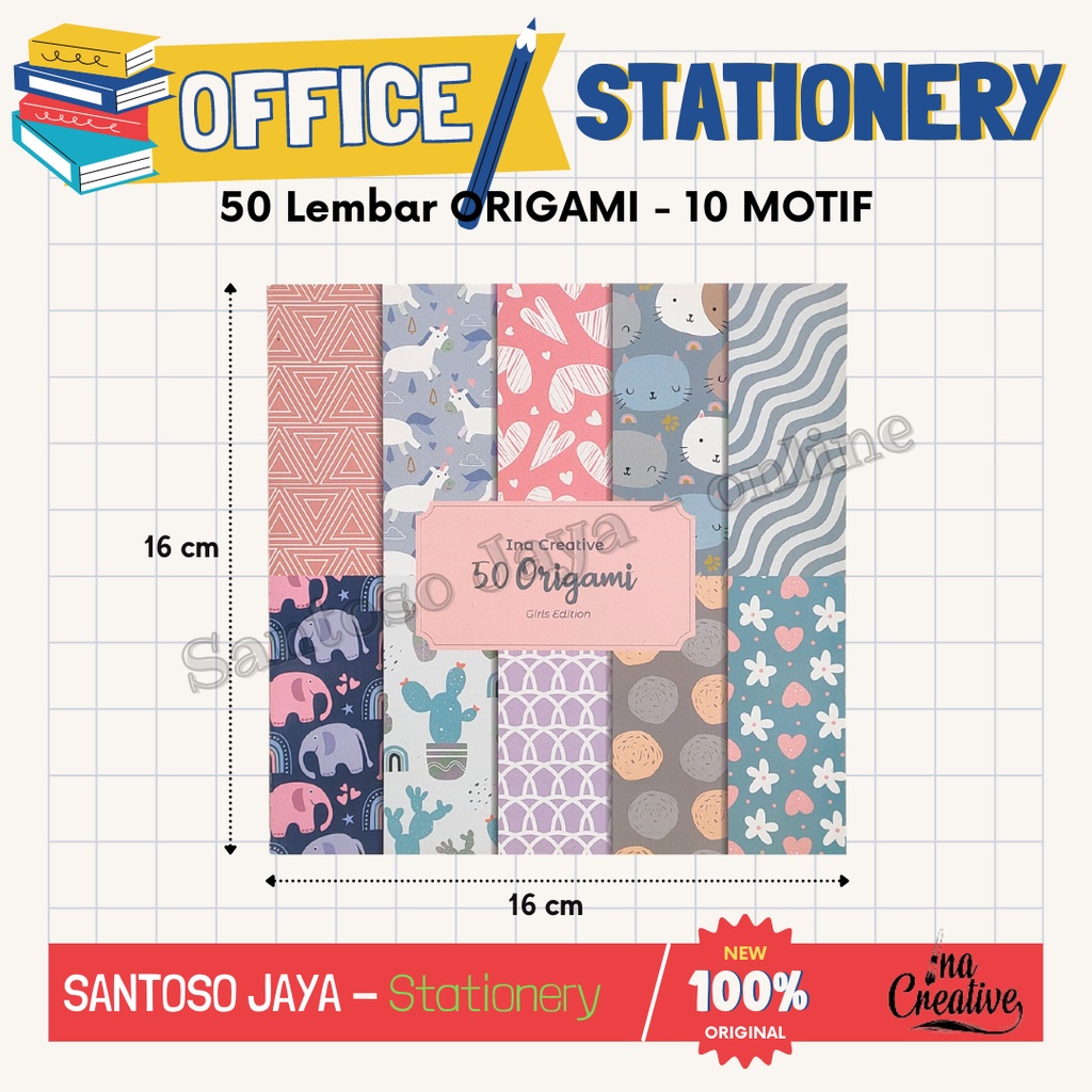 

Kertas Lipat INA Girls Edition 16x16 cm - 50 Origami 10 Motif
