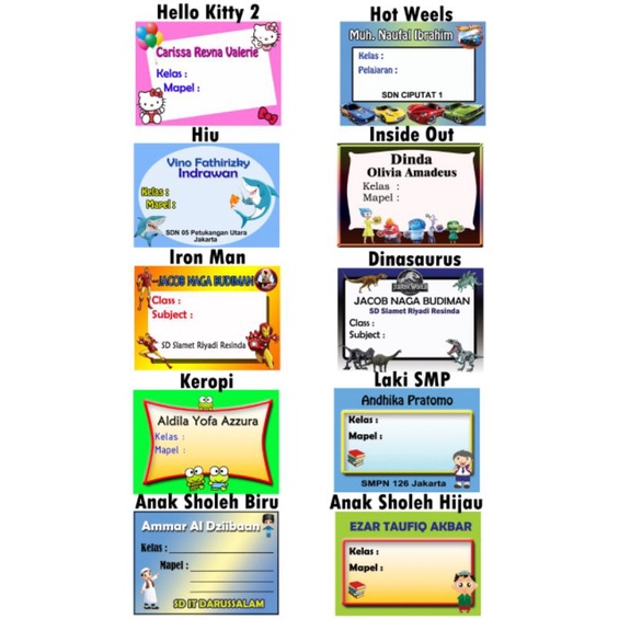 

Stiker Buku/Label Nama Buku Sekolah/Stiker Nama untuk di Buku banyak Gambar Pilihan 4