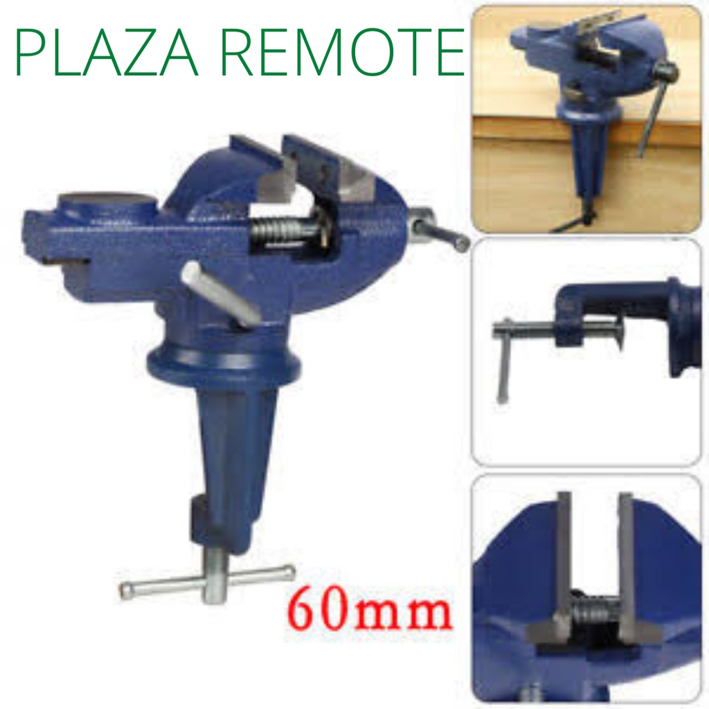 CLAMP / PENJEPIT / RAGUM /  TABLE CLAMP VISE / CATOK MEJA UKURAN 60MM/2,8 inch BIRU BAHAN BESI PRESISI