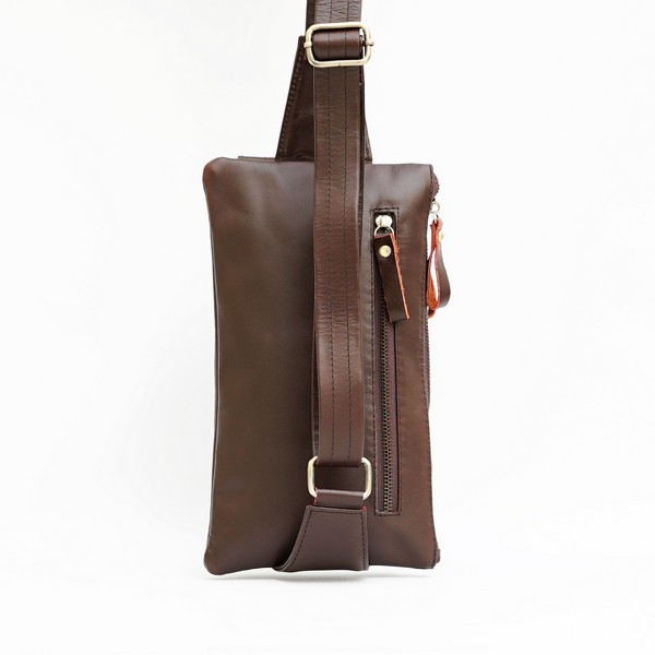 Jayuwan DB04 Tas Pria Exclusive Terbaru | Tas Selempang Kulit Sapi Asli | Sling Bag Pria Brown