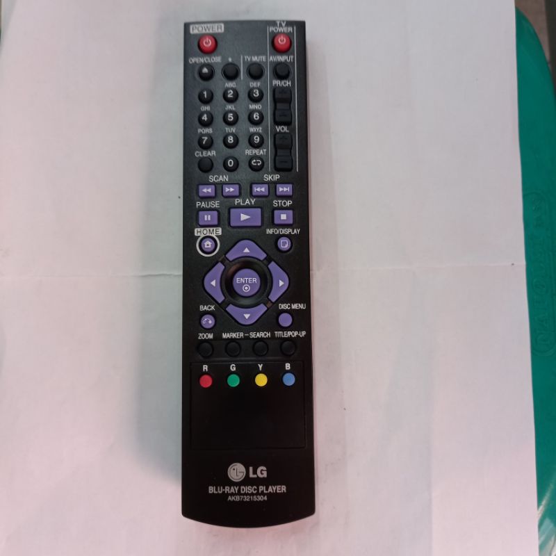 Remote LG Blu -Ray Disc Player Original . AKB73215304 .