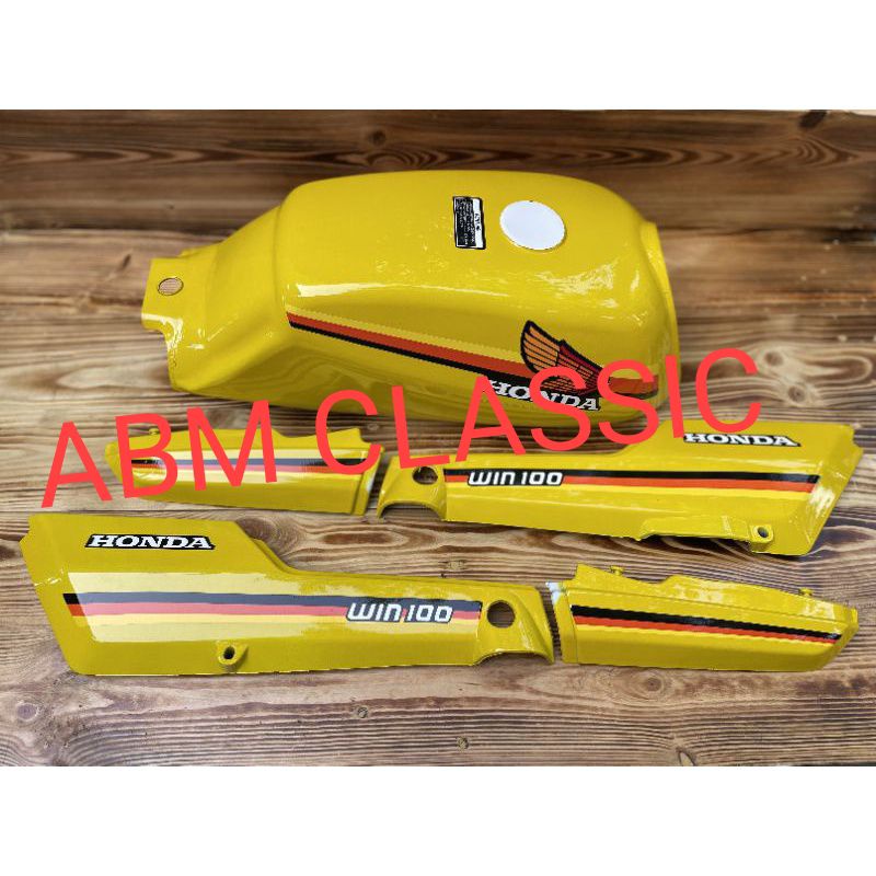 TANGKI SET COVER BODY DEPAN BELAKANG HONDA WIN BODY BODI SET HONDA WIN WIN100 WARNA KUNING