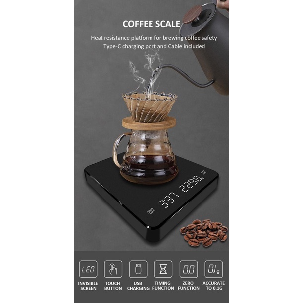 TD-DPR Taffware Digipounds Timbangan Dapur Kopi Scale Timer 3kg 0.1g - CK2150