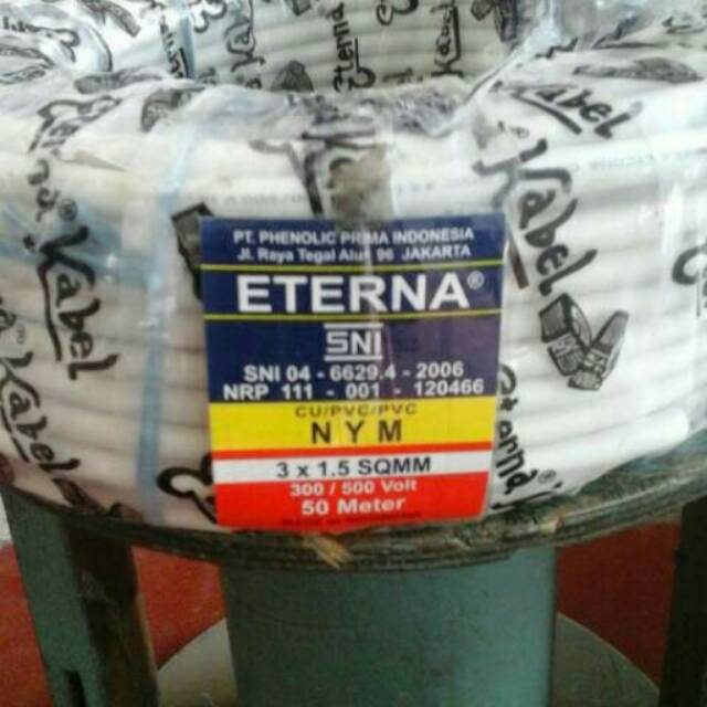 kabel listrik NYM 3x1,5 3x1.5 ETERNA kabel kawat tembaga 1 roll 50 METER
