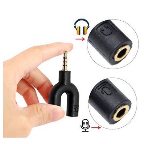 Audio splitter U Shape Jack 3.5mm Male To Dual Female Headphone Microphone Audio