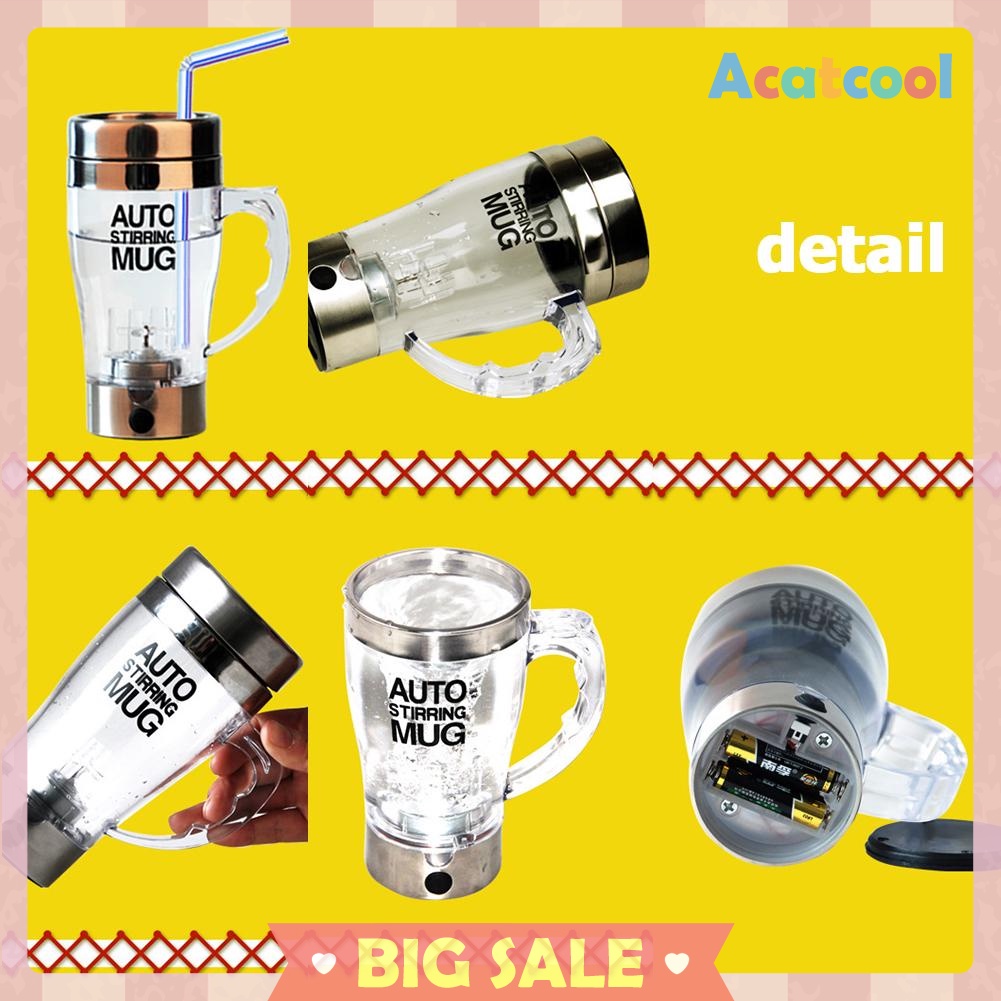 350ml Stainless Steel Electric Automatic Self Stirring Mug Coffee Milk Cup