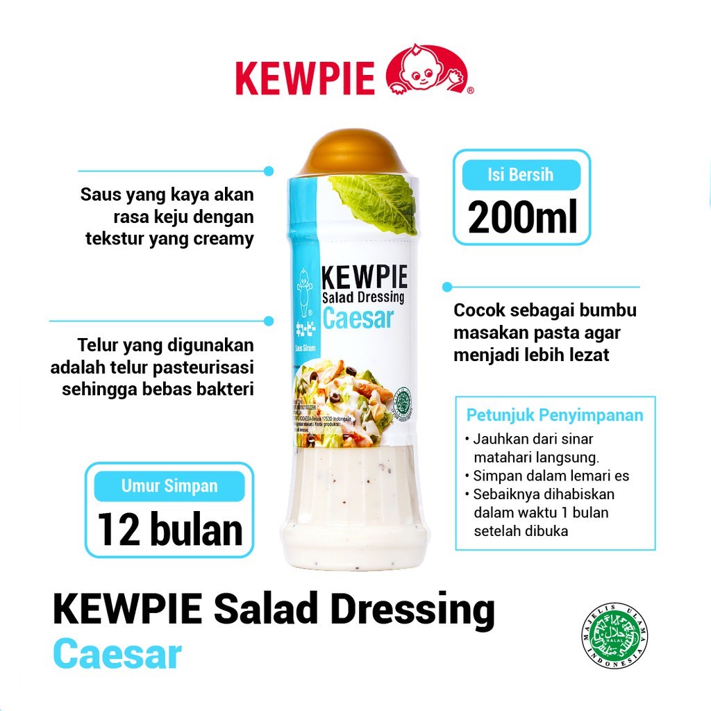 CAESAR SALAD DRESSING KEWPIE 200ML SAUS SIRAM SESAR HALAL