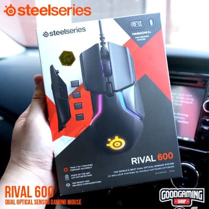 Mouse Gaming SteelSeries Rival 600 - Hitam, Ergonomis, DPI 12000