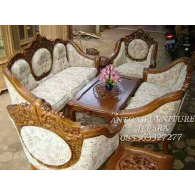 Kursi tamu sofa Ganesa kayu jati