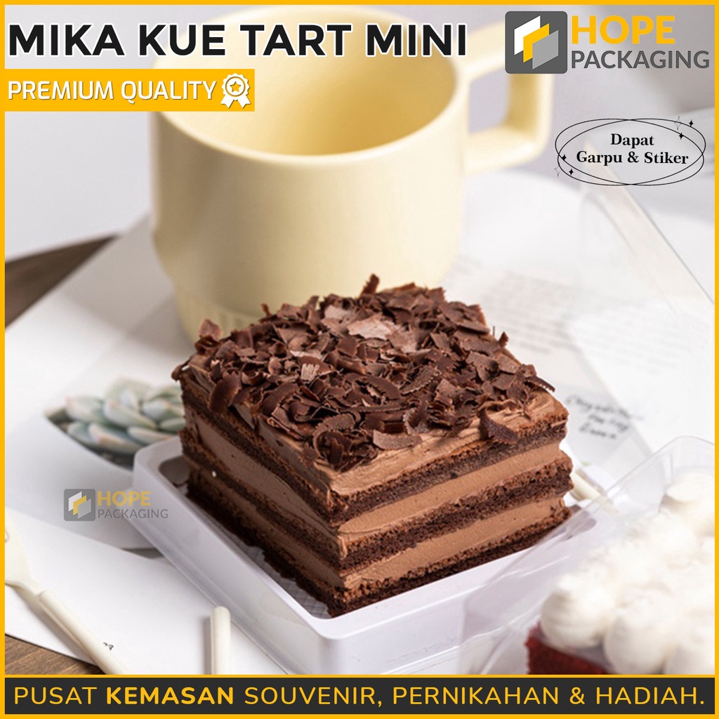 [ 5 pcs ] Mika cake kue tart mini Tutup + Garpu Mika Cake Mini Bolu Pudding